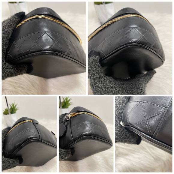 Lambskin Vanity Cosmetic Case Black #2 - Picture 10 of 15